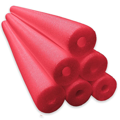 Lot de 6 mousses de nouilles géantes pour piscine multi-usages rouge