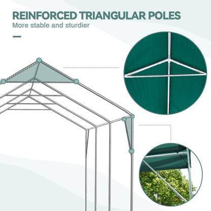 ADVANCE OUTDOOR Abri de voiture robuste de 12 x 20 pieds avec parois latérales et portes, hauteur réglable de 9,5 pieds à 11 pieds, auvent de voiture, tente de garage, abri de bateau avec 8 poteaux renforcés et 4 sacs de sable, vert vert 12'x20' 