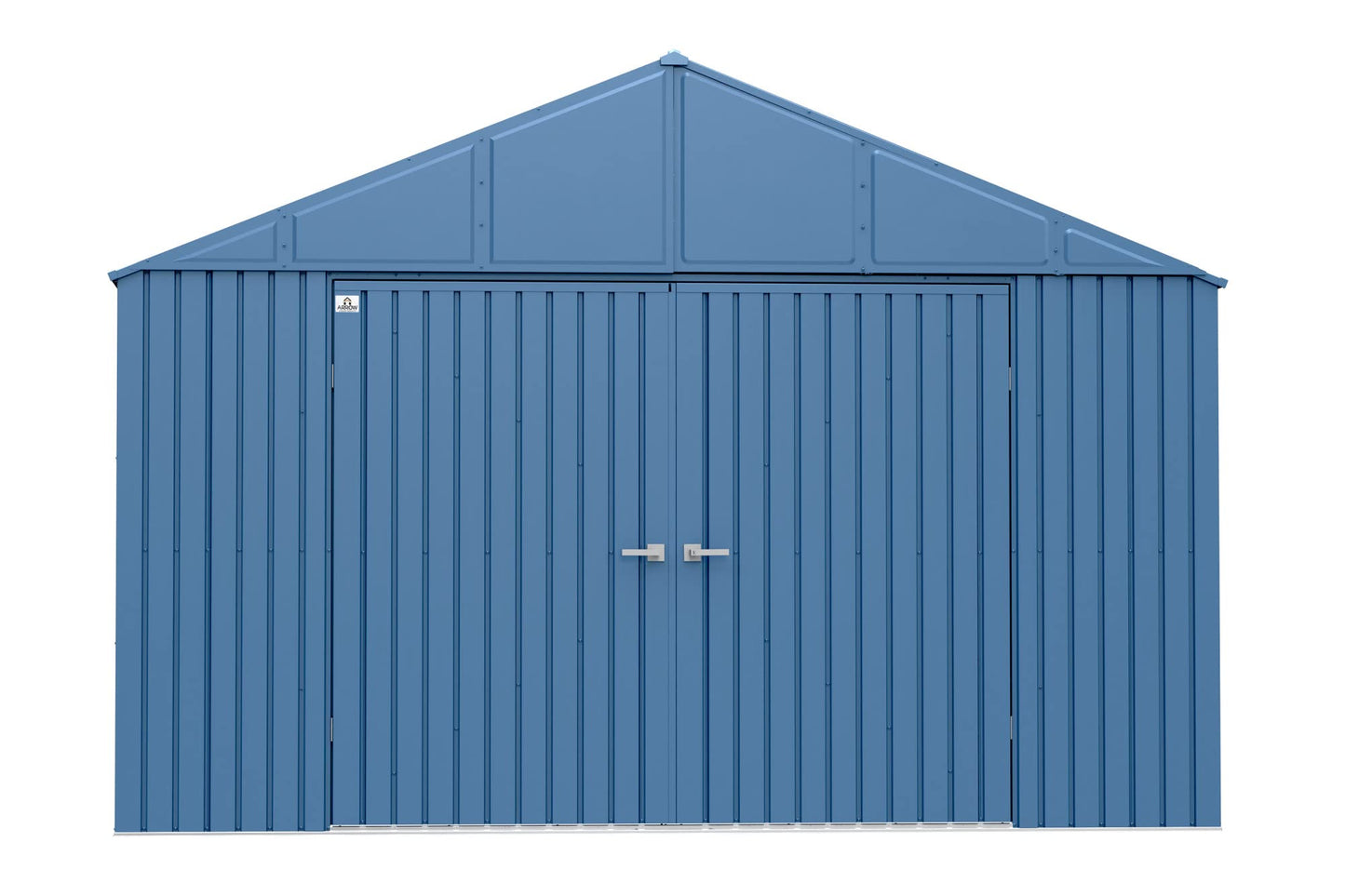 Arrow Shed Elite Hangar de rangement extérieur verrouillable en acier avec toit à pignon de 12 pi x 12 pi, bleu gris 