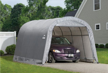 ShelterLogic Garage-in-a-Box Rountop, Grey, 12 x 20 x 8 ft. Round