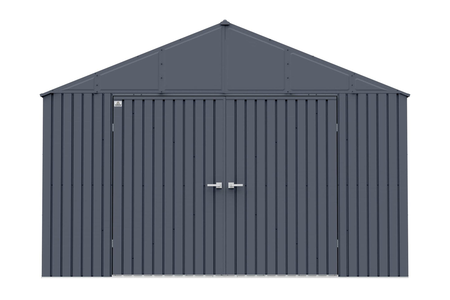 Arrow Shed Elite Hangar de rangement extérieur en acier avec toit à pignon verrouillable, 12' x 12', Anthracite 