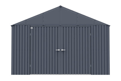 Arrow Shed Elite Hangar de rangement extérieur en acier avec toit à pignon verrouillable, 12' x 12', Anthracite 