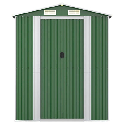 GOLINPEILO Abri de jardin extérieur en métal, grand hangar à outils utilitaire en acier, abri de jardin en acier avec doubles portes coulissantes, rangement utilitaire et outils, vert 75,6"x205,9"x87,8" 75,6"x205,9"x87,8" 