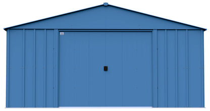 Arrow Sheds Classic 14' x 14' Hangar de rangement extérieur cadenassable en acier, bleu gris 