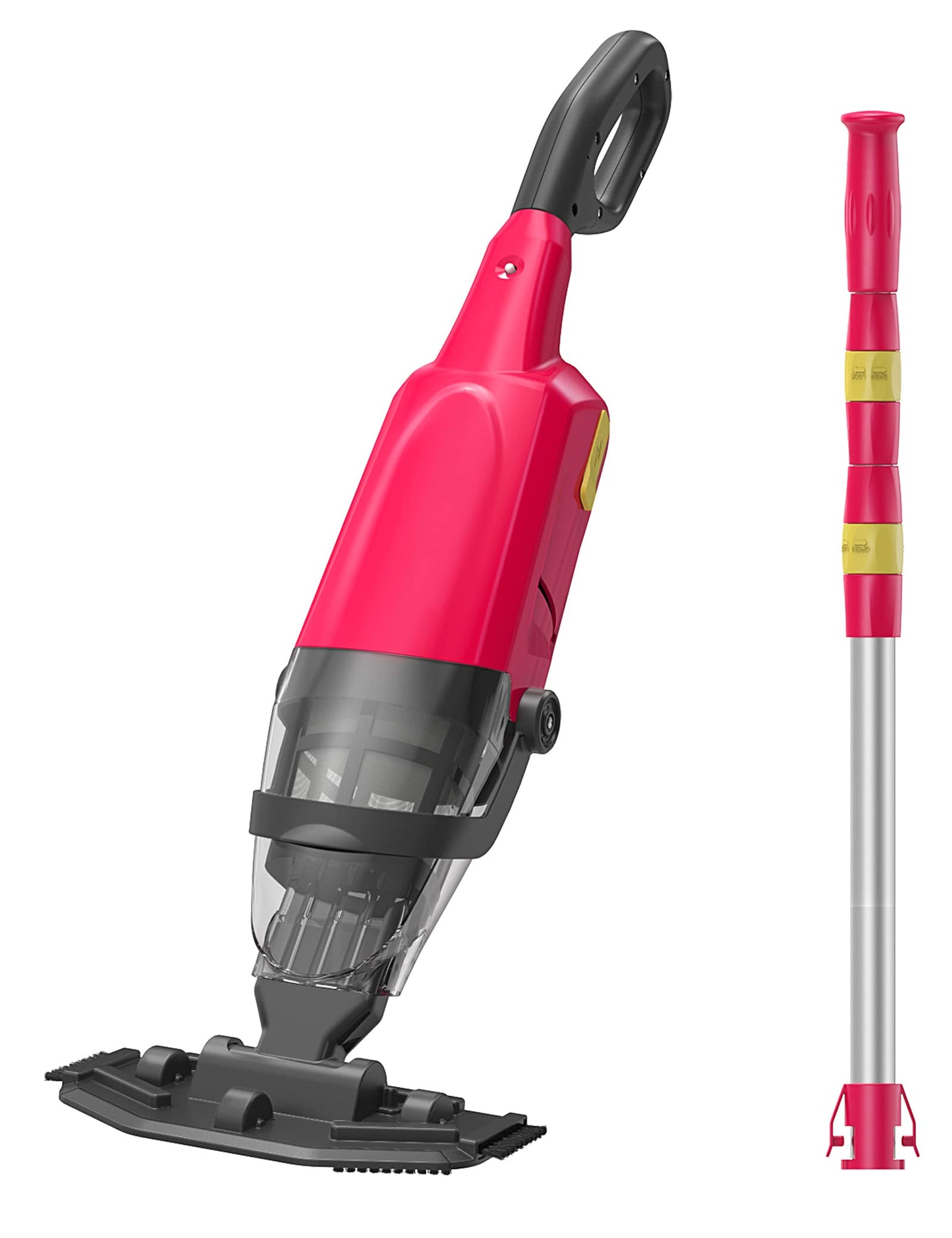 Efurden Handheld Pool Vacuum, Rechargeable Pool Cleaner with Running Time up to 60-Minutes Ideal for Above Ground Pools, Spas and Hot Tub for Sand and Debris, Carmine Rose red