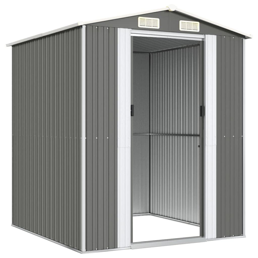 GOLINPEILO Metal Outdoor Garden Storage Shed, Large Steel Utility Tool Shed Storage House, Steel Yard Shed with Double Sliding Doors, Utility and Tool Storage, Light Gray 75.6"x75.2"x87.8" 75.6"x75.2"x87.8"