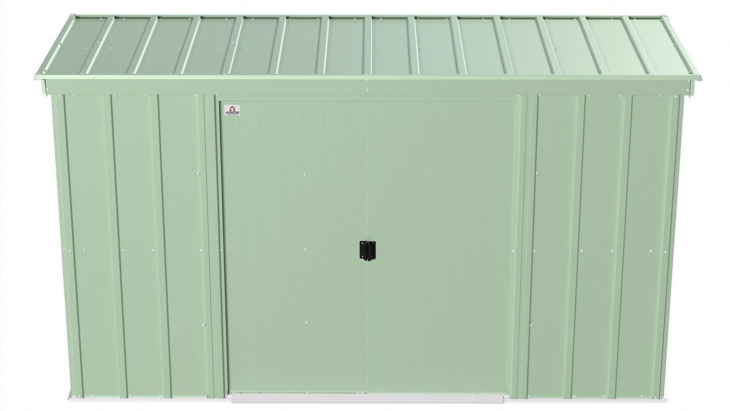 Arrow Shed Classic 10' x 4' Outdoor Padlockable Steel Storage Shed Building Sage Green 10' x 4'