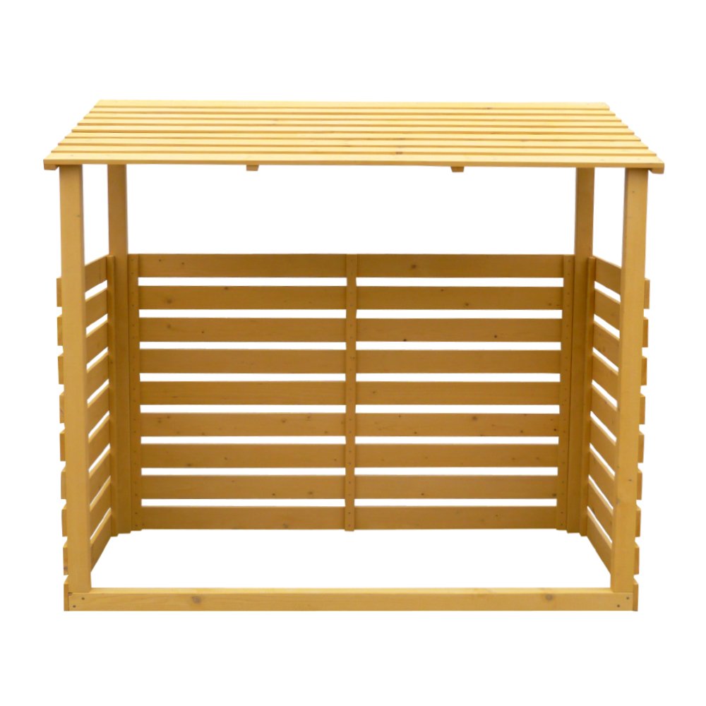 Leisure Season FS6828 Abri à bois de chauffage – Marron – Rangement extérieur couvert pour pile de bois, bûches, bois – Décoration rustique pour cour, terrasse, maison et patio – Grand support pour bûches, couverture, étagère, cabine et boîte à conteneurs 