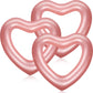 3 Pcs Inflatable Heart Pool Float 47.3 x 39.4 Inch Swim Heart Shaped Pool Rings for Adults Teens Water Fun Heart Floatie Summer Swimming Tube for Pool Beach Bachelorette Party Rose Gold