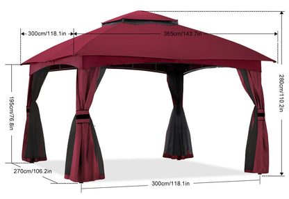 ABCCANOPY Tonnelle d'extérieur 10 x 20 – Tonnelle de terrasse avec moustiquaire, auvents extérieurs pour l'ombre et la pluie pour pelouse, jardin, cour et terrasse (beige) beige 