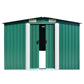 Gecheer Outdoor Storage Shed, Garden Shed House with Door & Vents, Galvanized Steel Storage Tool Shed for Backyard Patio Lawn for Bike, Garbage Can, Tool 101.2" x 228.3" x 71.3" Metal Green 101.2 x 228.3 x 71.3