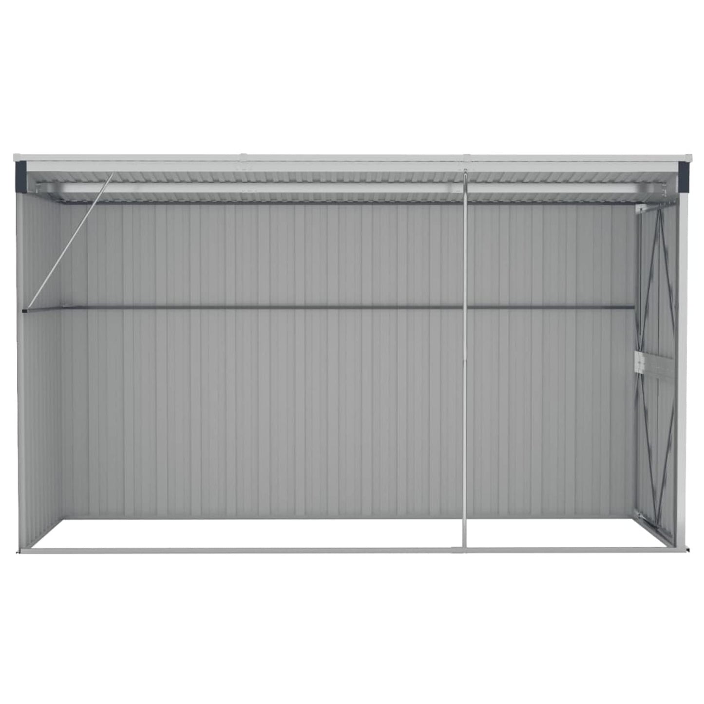 Gecheer Wall-Mounted Garden Shed Anthracite 46.5"x113.4"x70.1" Steel, Outdoor Storage Shed with Door Galvanized Steel Shed Storage House for Backyard Garden Patio Lawn 46.5 x 113.4 x 70.1