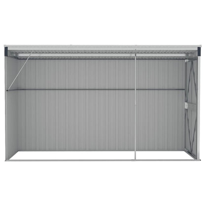 Gecheer Wall-Mounted Garden Shed Anthracite 46.5"x113.4"x70.1" Steel, Outdoor Storage Shed with Door Galvanized Steel Shed Storage House for Backyard Garden Patio Lawn 46.5 x 113.4 x 70.1