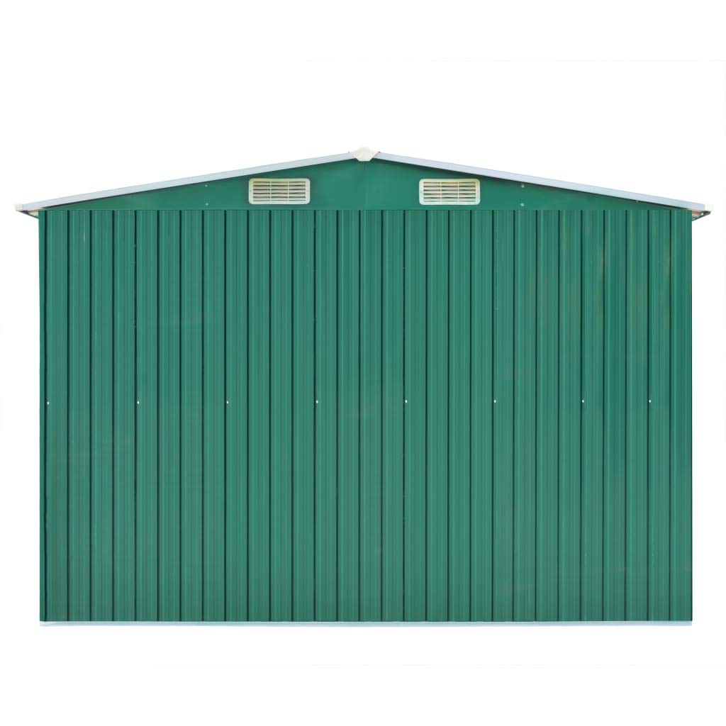 GOLINPEILO Large Outdoor Garden Shed with Sliding Doors and Vents Galvanized Steel Outdoor Tool Shed Pool Supplies Organizer Outside Shed for Backyard Yard Lawn Mower 101.2"x192.5"x71.3" Green 101.2"x192.5"x71.3"