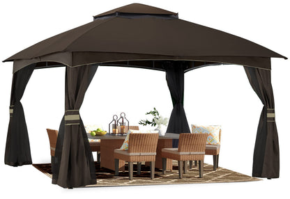 ABCCANOPY Tonnelle d'extérieur 10 x 20 – Tonnelle de terrasse avec moustiquaire, auvents extérieurs pour l'ombre et la pluie pour pelouse, jardin, cour et terrasse (beige) beige 