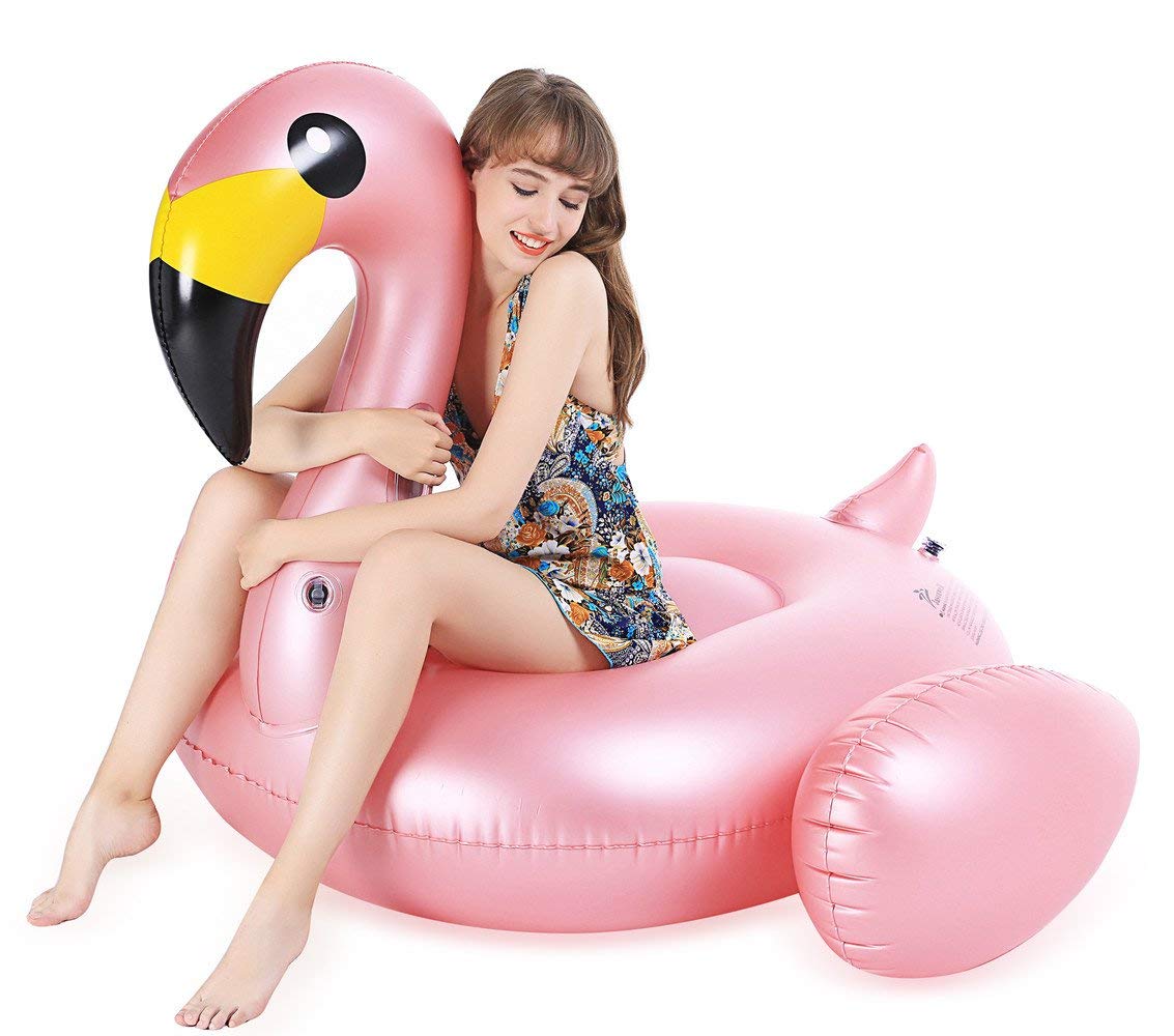 Jasonwell Gonflable Géant Flamant Rose Flotteur de Piscine avec Valves Rapides Summer Beach Piscine Floatie Lounge Flottant Radeau Décorations de Fête Jouets pour Adultes Enfants X-Large