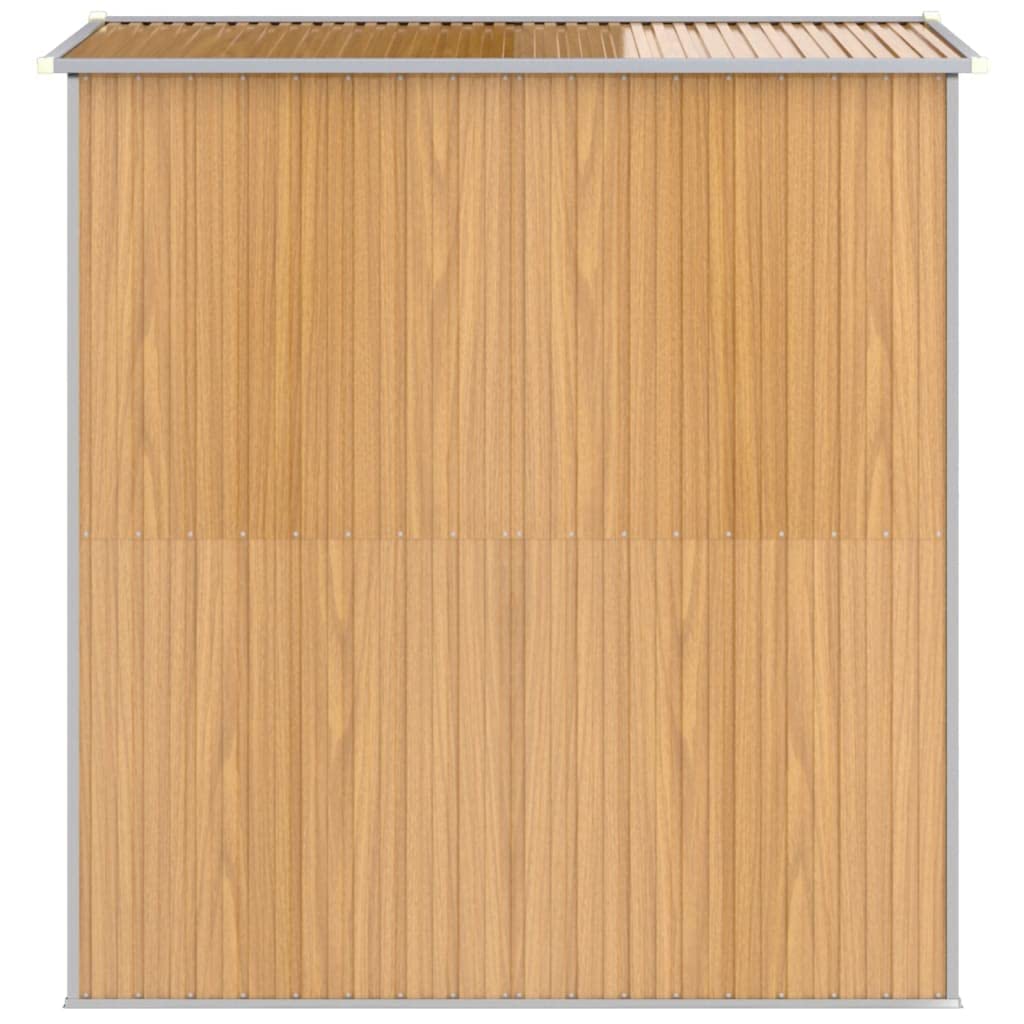 GOLINPEILO Abri de jardin extérieur en métal, grand hangar à outils utilitaire en acier, abri de jardin en acier avec doubles portes coulissantes, rangement utilitaire et outils, marron clair 75,6"x75,2"x87,8" 75,6"x75,2"x87,8" 