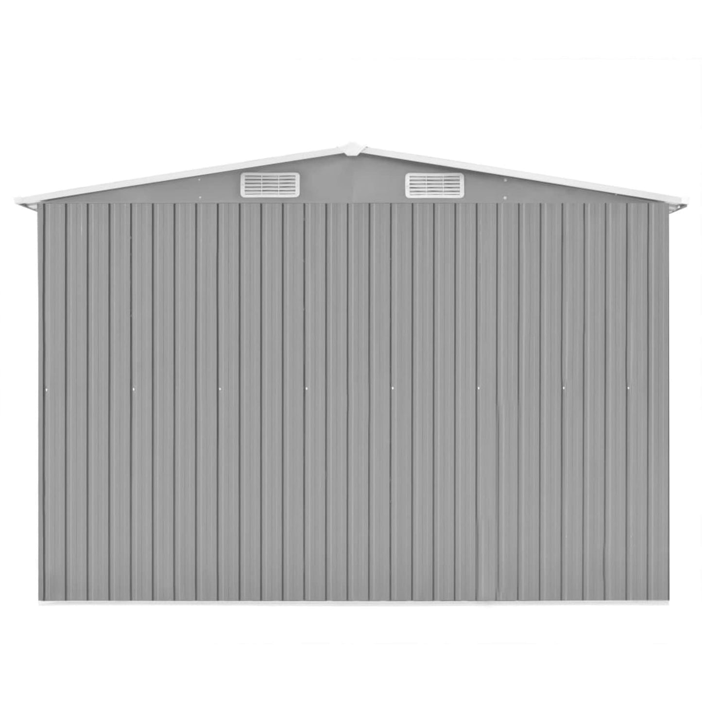 Gecheer Outdoor Storage Shed, Garden Shed House with Door & Vents, Galvanized Steel Storage Tool Shed for Backyard Patio Lawn for Bike, Garbage Can, Tool, Lawnmower 101.2"x117.3"x70.1" Metal Gray 101.2 x 117.3 x 70.1
