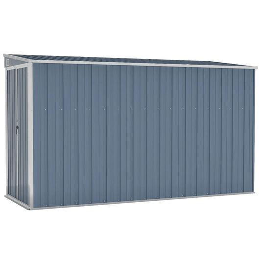 Gecheer Abri de Jardin Mural Gris 46,5"x113,4"x70,1", Abri de Rangement extérieur avec Porte en Acier galvanisé, Maison de Rangement pour Jardin, Patio, Pelouse 46,5 x 113,4 x 70,1 