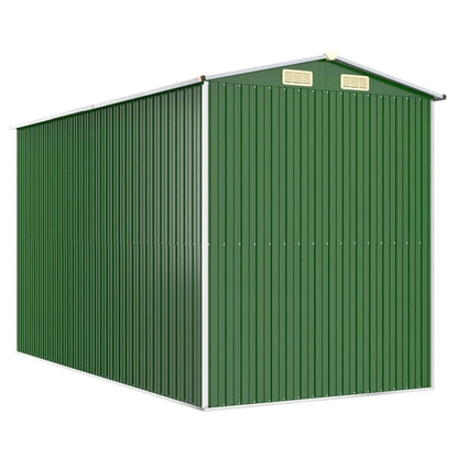 GOLINPEILO Abri de jardin extérieur en métal, grand hangar à outils utilitaire en acier, abri de jardin en acier avec doubles portes coulissantes, rangement utilitaire et outils, vert 75,6"x140,6"x87,8" 75,6"x140,6"x87,8" 