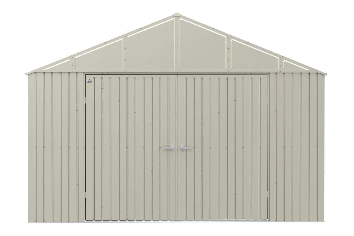 Arrow Shed Elite 12' x 16' Outdoor Lockable Gable Roof Steel Storage Shed Building, Cool Grey
