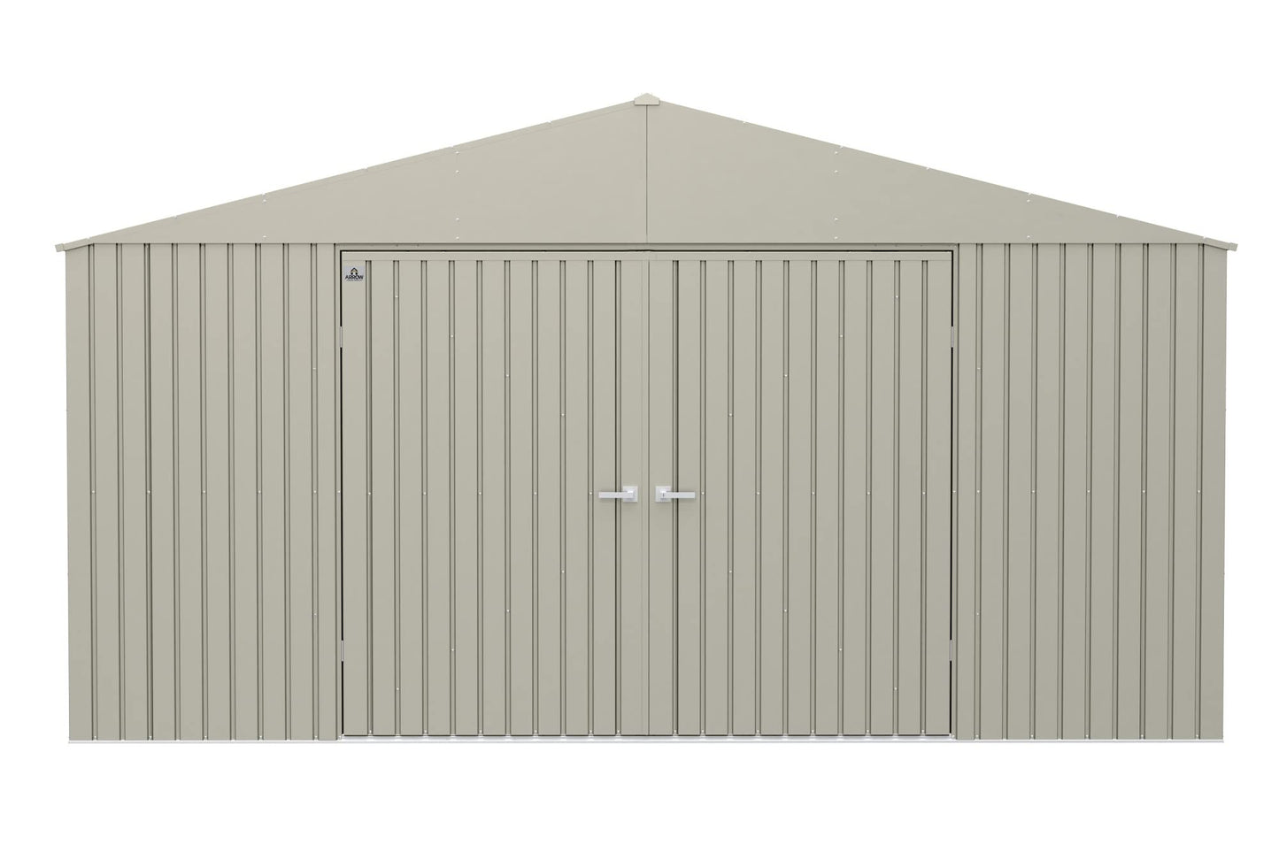 Arrow Shed Elite Hangar de rangement extérieur en acier avec toit à pignon verrouillable, gris froid, 14' x 16' 