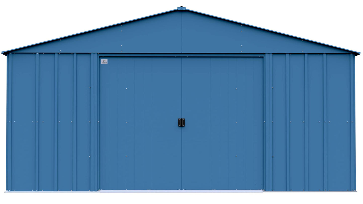 Arrow Sheds Classic 14' x 17' Hangar de rangement extérieur cadenassable en acier, bleu gris 