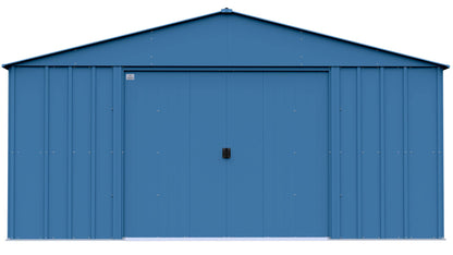 Arrow Sheds Classic 14' x 17' Hangar de rangement extérieur cadenassable en acier, bleu gris 