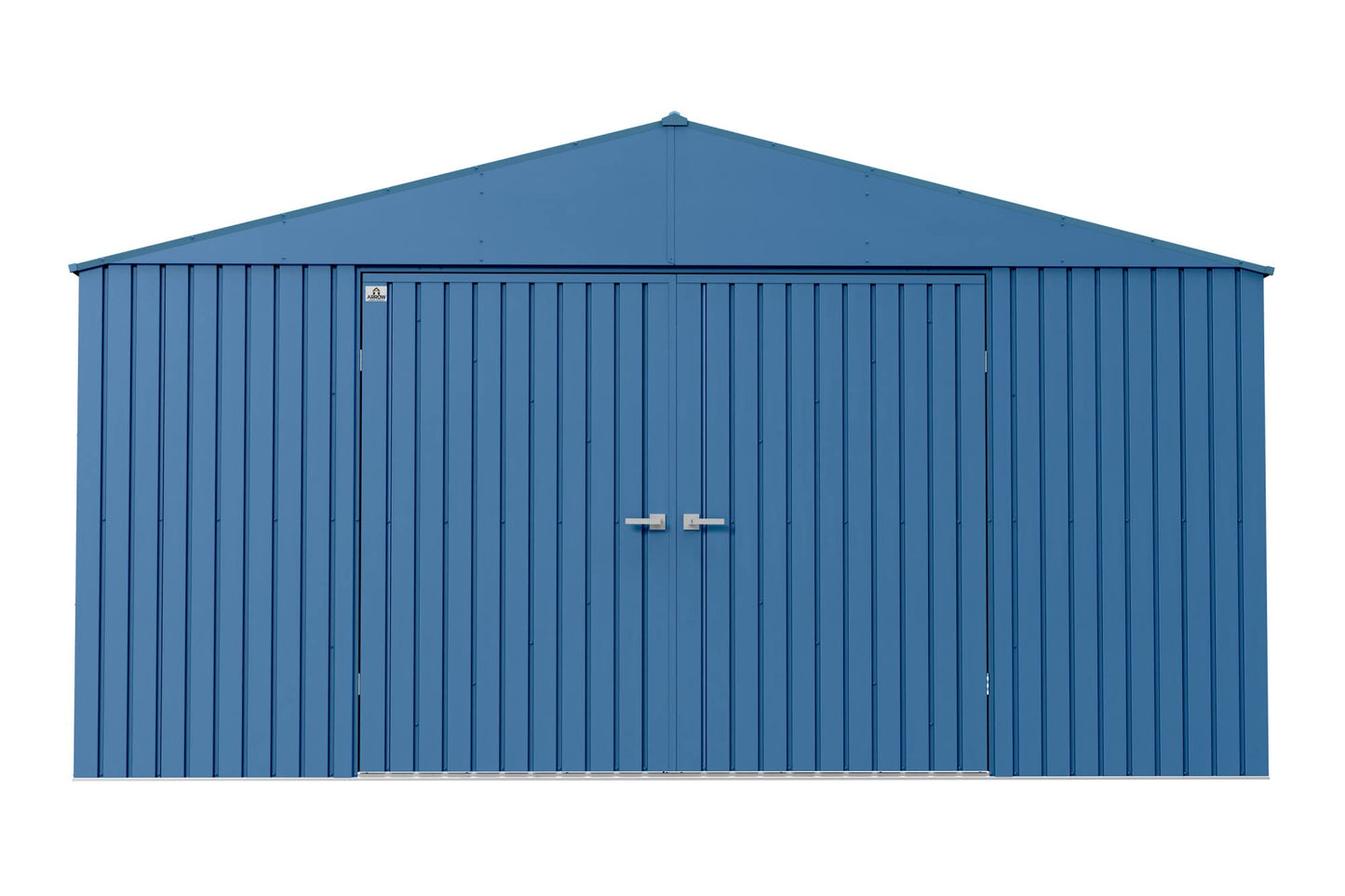 Arrow Shed Elite Hangar de rangement extérieur en acier avec toit à pignon verrouillable, 14' x 16', bleu gris 