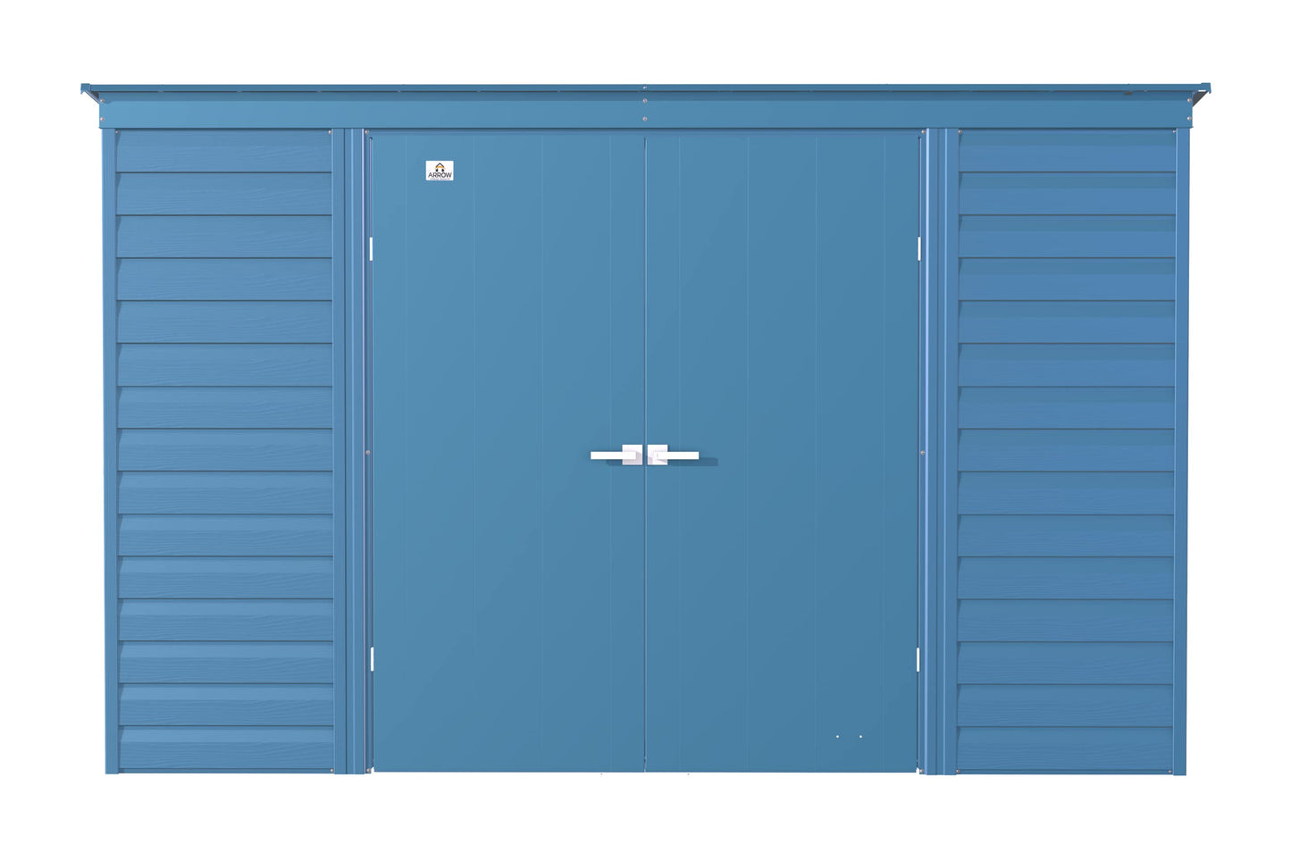 Arrow Shed Select 10' x 4' Outdoor Lockable Steel Storage Shed Building, Blue Grey