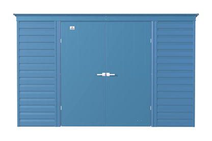 Arrow Shed Select 10' x 4' Outdoor Lockable Steel Storage Shed Building, Blue Grey