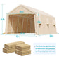 ADVANCE OUTDOOR 13x20 ft Garage Tent Carports with 2 Roll up Doors and Vents Outdoor Portable Storage Shelter for Vehicl Truck Boat Anti-UV S Resistant Waterproof, Beige, (8809BY-2) 13'x20'