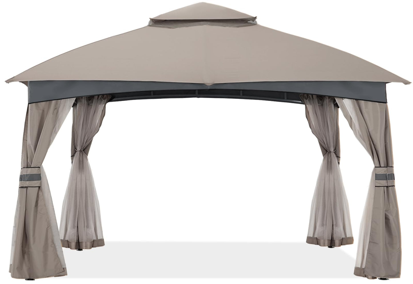 ABCCANOPY Tonnelle d'extérieur 10 x 20 – Tonnelle de terrasse avec moustiquaire, auvents extérieurs pour l'ombre et la pluie pour pelouse, jardin, cour et terrasse (beige) beige 