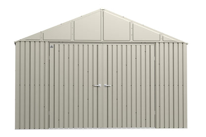 Arrow Shed Elite Hangar de rangement extérieur en acier avec toit à pignon verrouillable, gris froid, 12' x 12' 