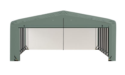 ShelterLogic ShelterTube Garage & Storage Shelter, 20' x 32' x 10' Heavy-Duty Steel Frame Wind and Snow-Load Rated Enclosure, Green 20' x 32' x 10'