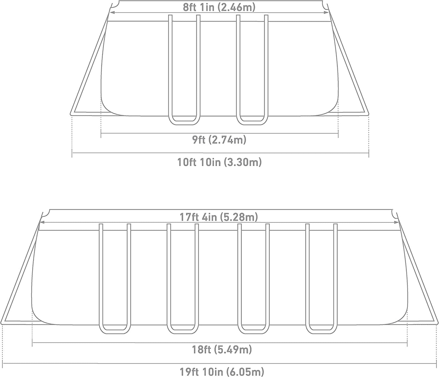 INTEX 18ftx9ftx52 in Rectangular