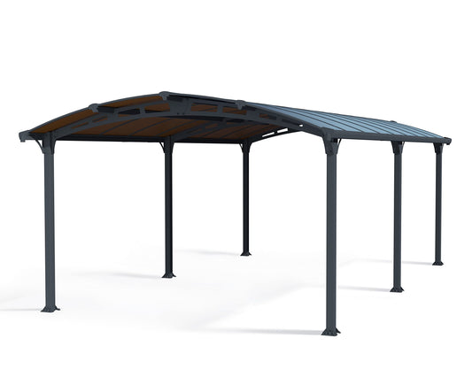 Palram - Abri d'auto Canopia Arcadia 6400 - 12' x 21' - Bronze/Gris 12' x 21' 