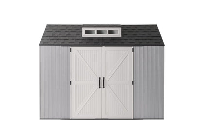 Rubbermaid Large Resin Outdoor Storage Shed, 10.5 x 7 ft., Gray, with Substantial Space for Home/Garden/Back-Yard/Lawn Equipment 7'x10'