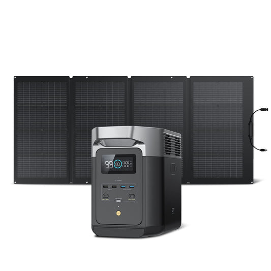 EF ECOFLOW Solar Generator DELTA2 with 220W Solar Panel Portable Power Station for Home Backup