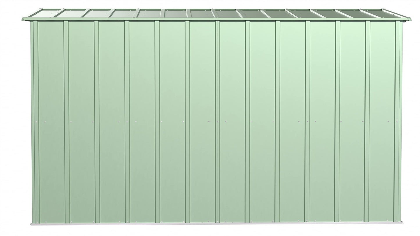 Arrow Shed Classic 10' x 4' Outdoor Padlockable Steel Storage Shed Building Sage Green 10' x 4'