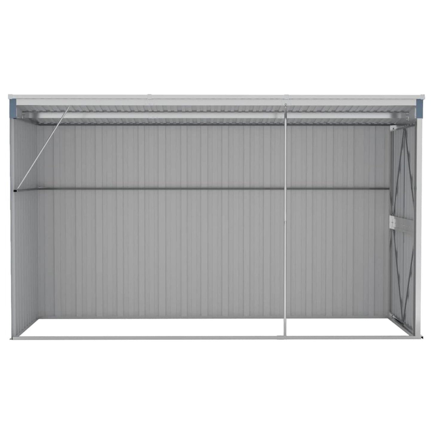 Gecheer Abri de Jardin Mural Gris 46,5"x113,4"x70,1", Abri de Rangement extérieur avec Porte en Acier galvanisé, Maison de Rangement pour Jardin, Patio, Pelouse 46,5 x 113,4 x 70,1 