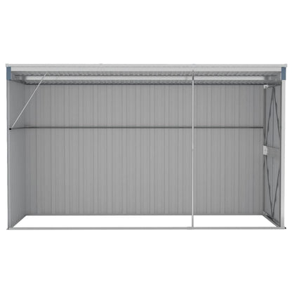 Gecheer Abri de Jardin Mural Gris 46,5"x113,4"x70,1", Abri de Rangement extérieur avec Porte en Acier galvanisé, Maison de Rangement pour Jardin, Patio, Pelouse 46,5 x 113,4 x 70,1 