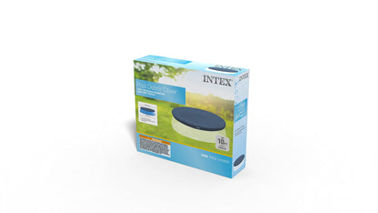 INTEX 28020E Intex 10-Foot Round Easy Set Pool Cover with rope tie and drain holes