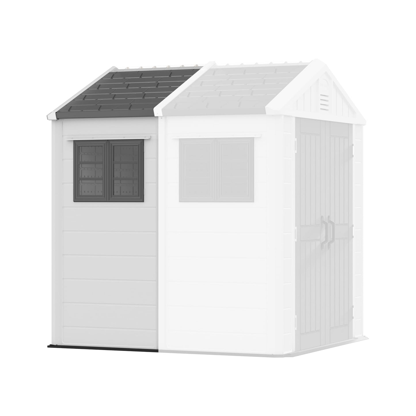 EAST OAK Connecteur modulaire pour kit d'abri de rangement extérieur 7 × 4 × 8,2 pieds, espace de rangement supplémentaire pour jardin, patio, arrière-cour 7 × 4 × 8,19 pieds 