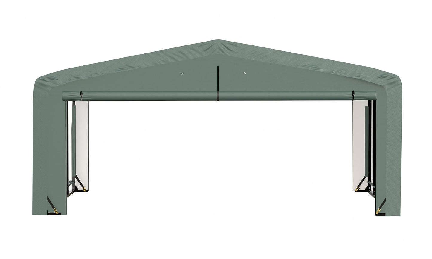 ShelterLogic ShelterTube Abri de garage et de stockage, 20' x 18' x 10', cadre en acier robuste, boîtier résistant au vent et à la neige, vert 20' x 18' x 10' 