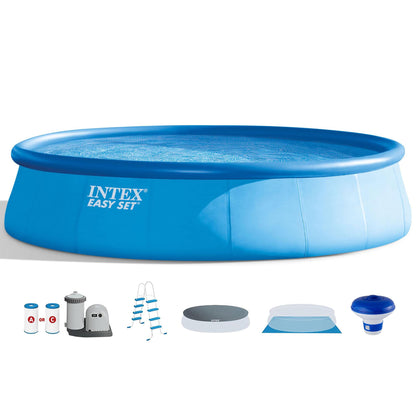 Intex Easy Set 18' x 48" Round Inflatable Above Ground Pool Set + Dispenser