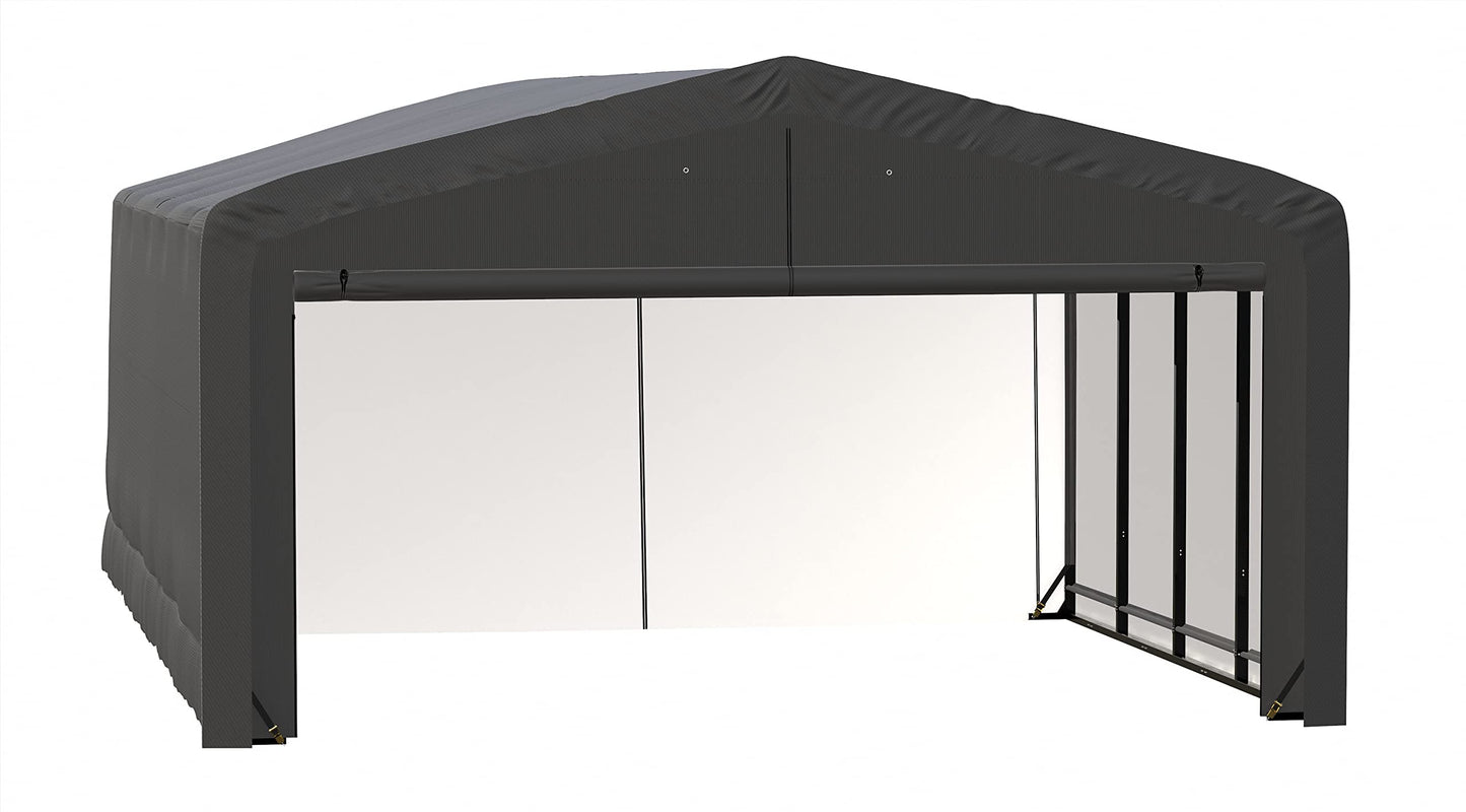 ShelterLogic ShelterTube Abri de garage et de stockage, 20' x 32' x 12', cadre en acier robuste, boîtier résistant au vent et à la neige, gris 20' x 32' x 12' 