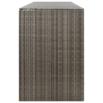 vidaXL Cache-poubelle quadruple en polyrotin gris 274 x 80 x 117 cm Gris 