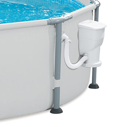 Summer Waves Elite 12 Foot x 30 Inch Metal Frame Outdoor Backyard Above Ground Swimming Pool Set with Filter Pump, Type D Cartridge, and Repair Patch