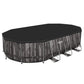 Bestway Power Steel 20' x 12' x 48" Oval Metal Frame Above Ground Outdoor Swimming Pool Set